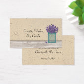 Blue Mason Jar Violets Hang Tag (Schreibtisch)