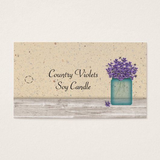 Blue Mason Jar Violets Hang Tag (Vorderseite)