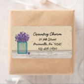 Blue Mason Jar Violets Label (Insitu)