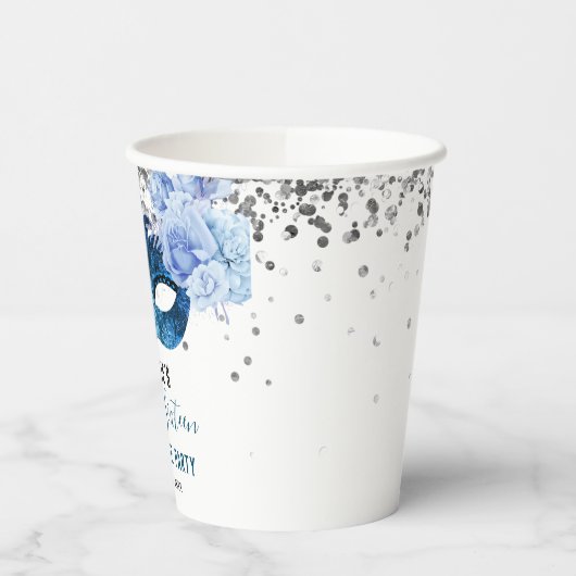 Blue Masquerade 16 . Geburtstag Party Pappbecher (Links)