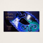Blue Masquerade Elegante Gefallen Tag (Rückseite)