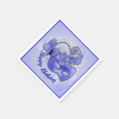 Blue Masquerade Mask Birthday Napkins Serviette (Ecke)