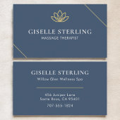 Blue Massage Therapeut Minimalistisch Lotus Visitenkarte
