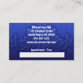 Blue Massage Therapy Wellness-Center Ernennung Vis Terminkarte (Rückseite)
