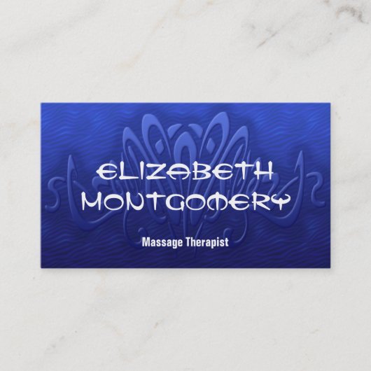 Blue Massage Therapy Wellness-Center Ernennung Vis Terminkarte (Vorderseite)