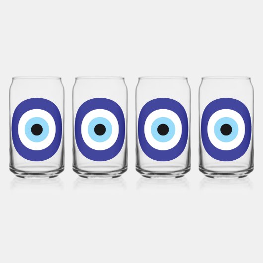 Blue Mati Evil Eye Greek Good Luck Symbol Dosenglas (Vorderseite)