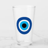 Blue Mati Evil Eye Greek Symbol Drink Glass Glas (Vorderseite)
