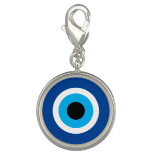 Blue Mati Evil Eye Ikone rund um Charme silber pla Charm