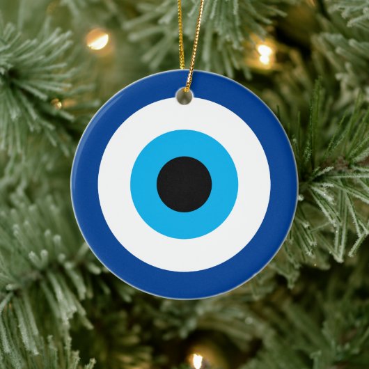 Blue Mati Evil Eye Keramik Ornament (Baum)