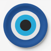 Blue Mati Evil Eye Nazar Hochzeitsfeier Pappteller (Vorderseite)
