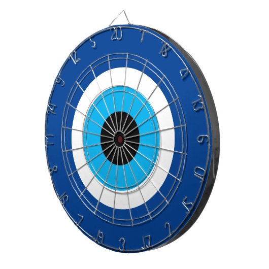 Blue Mati Evil Eye nazar Symbol Dartboard Design Dartscheibe (Vorderseite rechts)