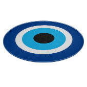 Blue Mati Evil Eye Symbol Glasschneidplatte Schneidebrett (Ecke)