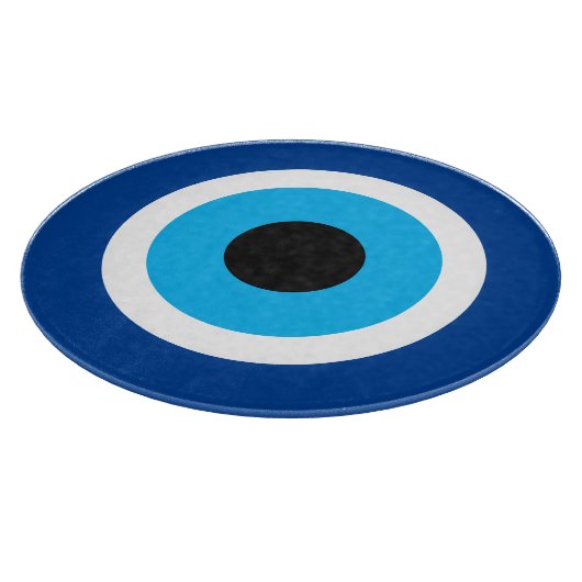 Blue Mati Evil Eye Symbol Glasschneidplatte Schneidebrett (Ecke)