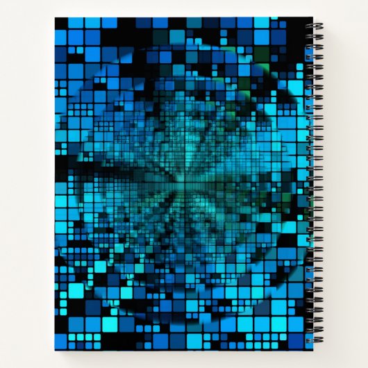Blue Matrix Pixel Vortex | PERSONALISIERT Notizblock (Rückseite)