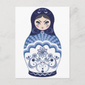Blue Matryoshka Doll Postkarte (Vorderseite)