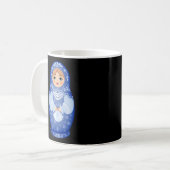 Blue Matryoshka Russian Nesting Doll Kaffeetasse (Vorderseite Links)