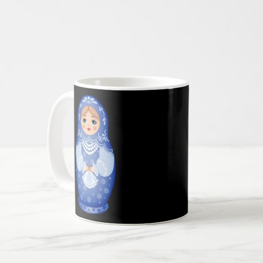 Blue Matryoshka Russian Nesting Doll Kaffeetasse (Vorderseite Links)