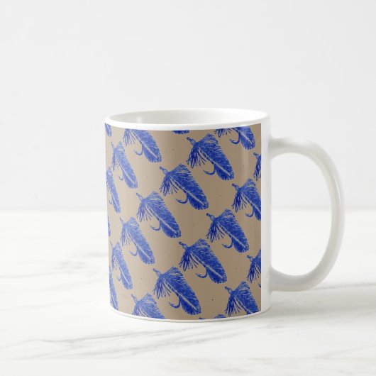 "Blue Matuka on Brown" geteerte Forellenfliege-Tas Kaffeetasse (Rechts)