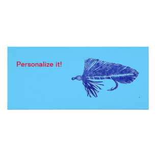 Blue Matuka Streamer, Fliegenbinden, Fliegenfische Werbekarte