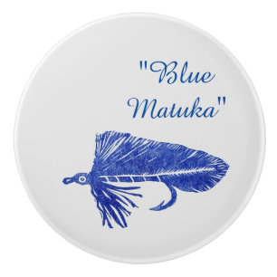 Blue Matuka Streamer, Fliegenfischen, Fliegenbinde Keramikknauf