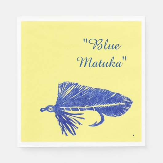 Blue Matuka Streamer, Fliegenfischen, Fliegenbinde Serviette (Vorderseite)