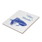 "Blue Matuka" Streamer Forellenfliege Fliesen. Fliese (Seite)