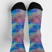 Blue Mauve White Pearly Floaty Wirbel Socken (Oben)