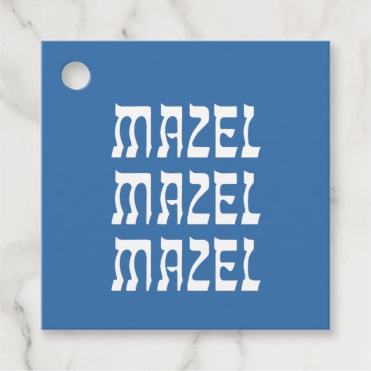 Blue Mazel Hanukkah Favor Tag Geschenkanhänger (Vorderseite)