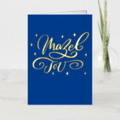 Blue Mazel Tov Scripted Glückwunsch (Vorderseite)