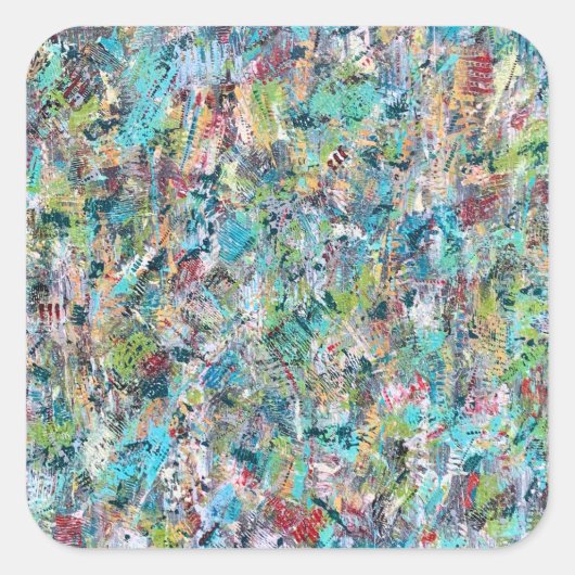 Blue Meadow Square Stickers (Vorderseite)