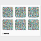 Blue Meadow Square Stickers (Blatt)