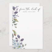 Blue Meadow Watercolor Personalisiert Mitteilungskarte (Vorne/Hinten)