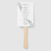 Blue Meadow Watercolor Wedding Program Hand Fan Fächer (Rückseite)