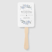Blue Meadow Watercolor Wedding Program Hand Fan Fächer (Vorderseite)