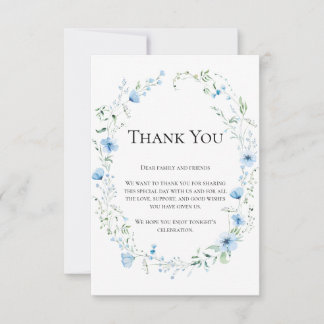 Blue Meadow Wildflower Personalized Wedding Gratit Dankeskarte