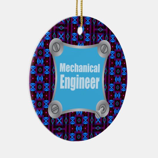 Blue Mechanical Engineer Keramik Ornament (Rechts)
