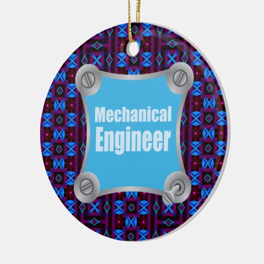 Blue Mechanical Engineer Keramik Ornament (Links)