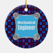 Blue Mechanical Engineer Keramik Ornament (Hinten)