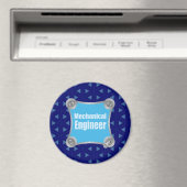 Blue Mechanical Engineer Magnet (In Situ (Geschirrspüler))