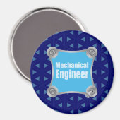 Blue Mechanical Engineer Magnet (Vorderseite/Rückseite)