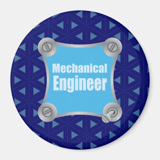 Blue Mechanical Engineer Magnet (Vorne)