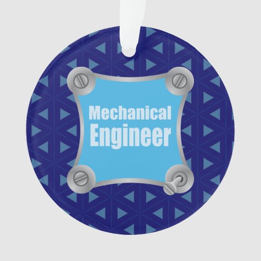 Blue Mechanical Engineer Ornament (Vorderseite)