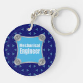 Blue Mechanical Engineer Schlüsselanhänger (Rückseite)