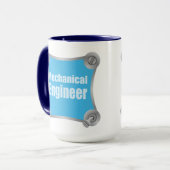 Blue Mechanical Engineer Tasse (Vorderseite Links)