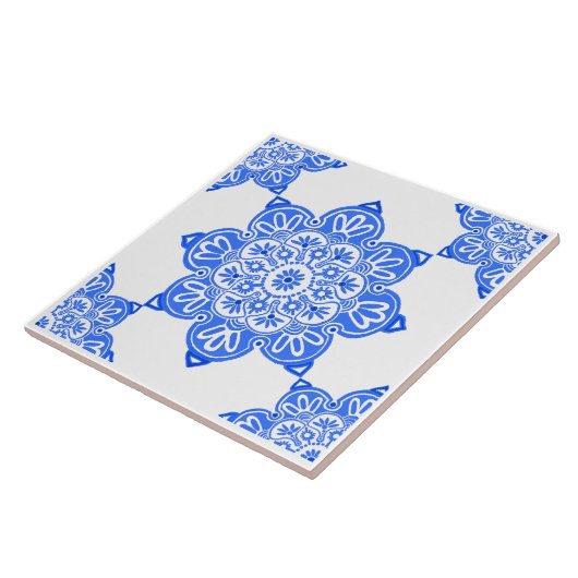 Blue Medallion Keramik Tile Fliese (Seite)