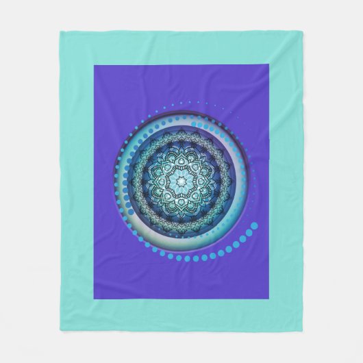 Blue Medallion Spiral Design Throw Blanket Fleecedecke (Vorderseite)