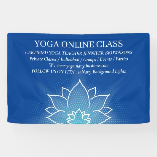 Blue Mediation Salon Yoga Lotus Banner (Horizontal)