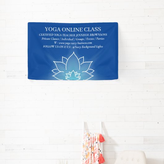 Blue Mediation Salon Yoga Lotus Banner (InSitu)