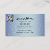 Blue Mediation Yoga Pose Instructor Business Card Visitenkarte (Rückseite)