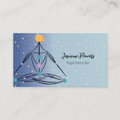Blue Mediation Yoga Pose Instructor Business Card Visitenkarte (Vorderseite)
